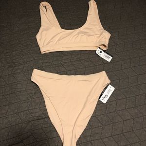 Nude high waist bathing swim suit